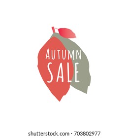 Vector image of autumn theme. Universal use for cards, leaflets, flyers and other. Fallen leaves and autumn sales. Pleasant colors of the fall season.
