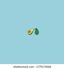 vector image of avocado on a blue background