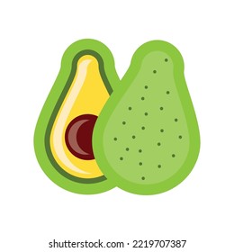 vector image of an avocado with white background