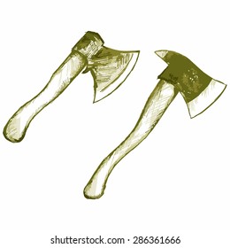 Vector image of the ax. Equipment used in industry