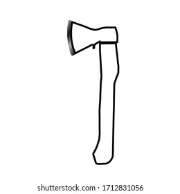 Vector image of an ax. Silhouette of an ax on a white background.