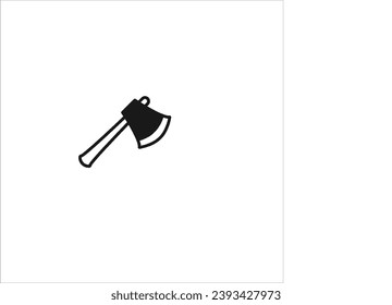 vector image of an axe, black and white background