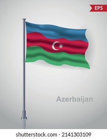 imagen vectorial de la bandera de Azerbaiyán ondeando la bandera de Azerbaiyán 