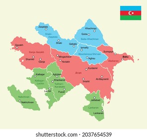 Vector image Azerbaijan regions map  svg