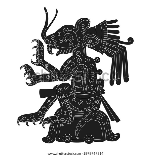Vector Image Aztec God Tepeyollotl Earthquakes Stock Vector (Royalty ...