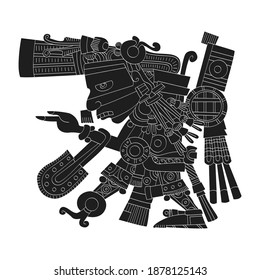 vector image with Aztec god  Tezcatlipoca lord of the Night for your project