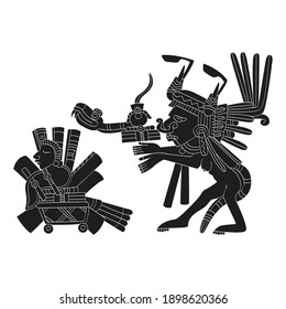 vector image with Aztec god Tlazolteotl.God of the vice and patroness of adulterers for your project