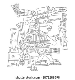 vector image with Aztec god  Xiuhtecuhtli lord of fire for your project