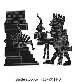 vector image with Aztec god  Xiuhtecuhtli lord of fire for your project