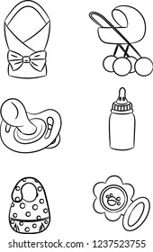 Vector image of baby accessories