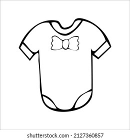 Vector image of baby bodysuit in doodle style 