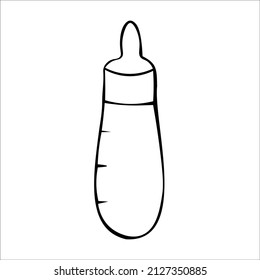 imagen vectorial del biberón de bebé en forma de doodle