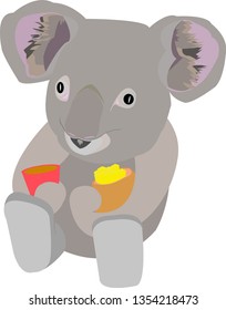 vector image of baby koala