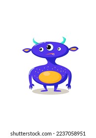 Vector image. Baby monster character on white background.