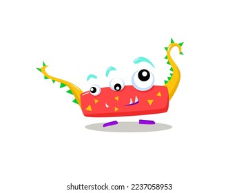Imagen vectorial. Carácter monstruo bebé con fondo blanco.