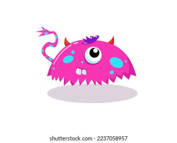 Imagen vectorial. Carácter monstruo bebé con fondo blanco.