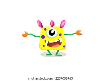 Vector image. Baby monster character on white background.
