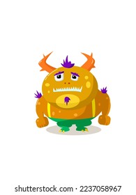 Vector image. Baby monster character on white background.