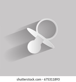Vector image of baby pacifier. Vector icon with shadow