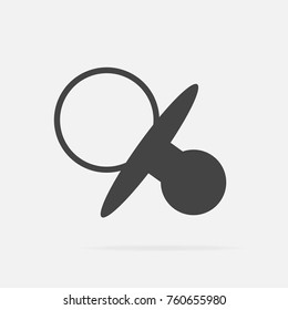 Vector image of baby pacifier. Vector pacifier illustration.