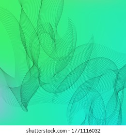 Vector image. Background to decorate. Green color image with lines.