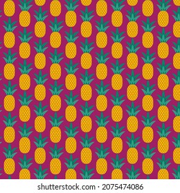 Vector image background with the ripe pineapples.