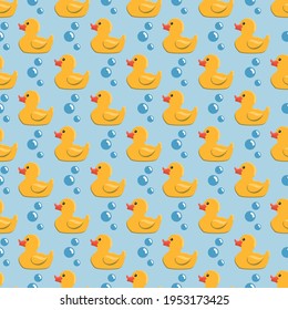 Vector image. Background of a rubber duck. Seamless image.