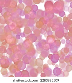 vector image, background of shining pink circles, abstract bokeh lights with soft light background illustration