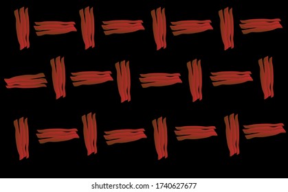 Vector image of bacon arranged repeatedly .