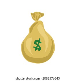 vector image of a bag of dollar bills