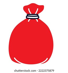 vector image bag full of christmas gifts with white background