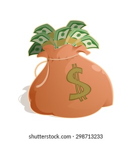 Vector image of a bag with money