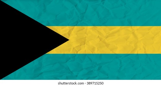 Vector image of the Bahamas paper  flag