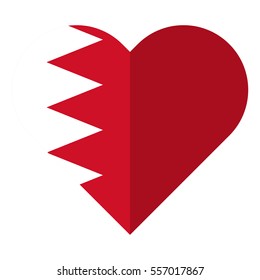 Vector image of the Bahrain flat heart flag
