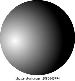 vector image of ball with black gradient color. 
