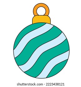 bola de imagen vectorial para decorar el árbol de navidad con fondo blanco