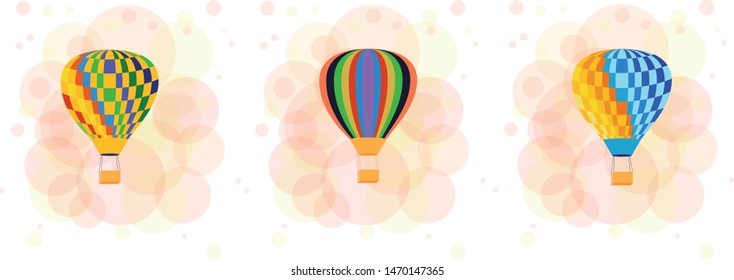 Vector image of balloons in the clouds