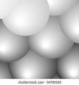 Vector image of balloons in shades of white and grey, excellent background