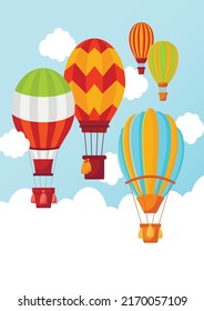 Vector image of balloons, summer entertainment, air transport travel. Excellent magazine quality EPS format.