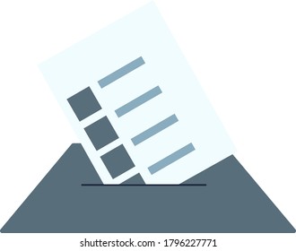 

imagen vectorial de una cédula de votación que entra en la urna con fondo transparente