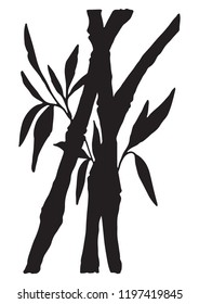 Vector image of a bamboo silhouette on a white background.