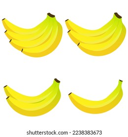 Vector image of a banana. The concept of healthy food and fresh fruit. Tropical fruits, banana snacks or vegetarian meals.