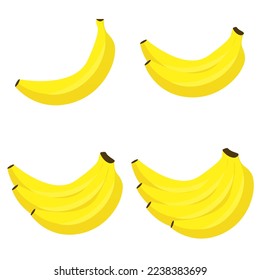 Imagen vectorial de un plátano. El concepto de comida saludable y fruta fresca. Frutas tropicales, tentempiés de plátano o platos vegetarianos.