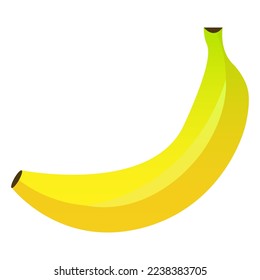 Imagen vectorial de un plátano. El concepto de comida saludable y fruta fresca. Frutas tropicales, tentempiés de plátano o platos vegetarianos.