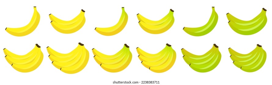 Vector image of a banana. The concept of healthy food and fresh fruit. Tropical fruits, banana snacks or vegetarian meals.