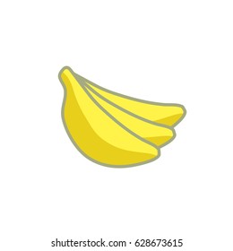 Vector image of a banana. The minimalistic style. Icon.