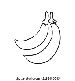 vector image of a banana that can be used for other design purposes in black and white