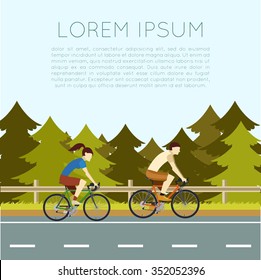 Vector image of a banner of Bicycle trip