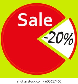 vector image of banner with discounts on a yellow background