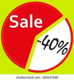 vector image of banner with discounts on a yellow background